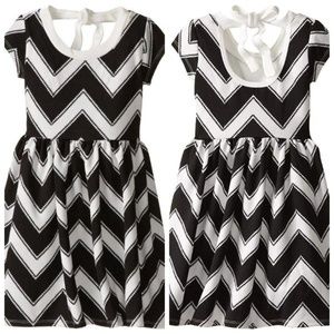 Bonnie Jean Tie Back Chevron Knit Skater Dress 5